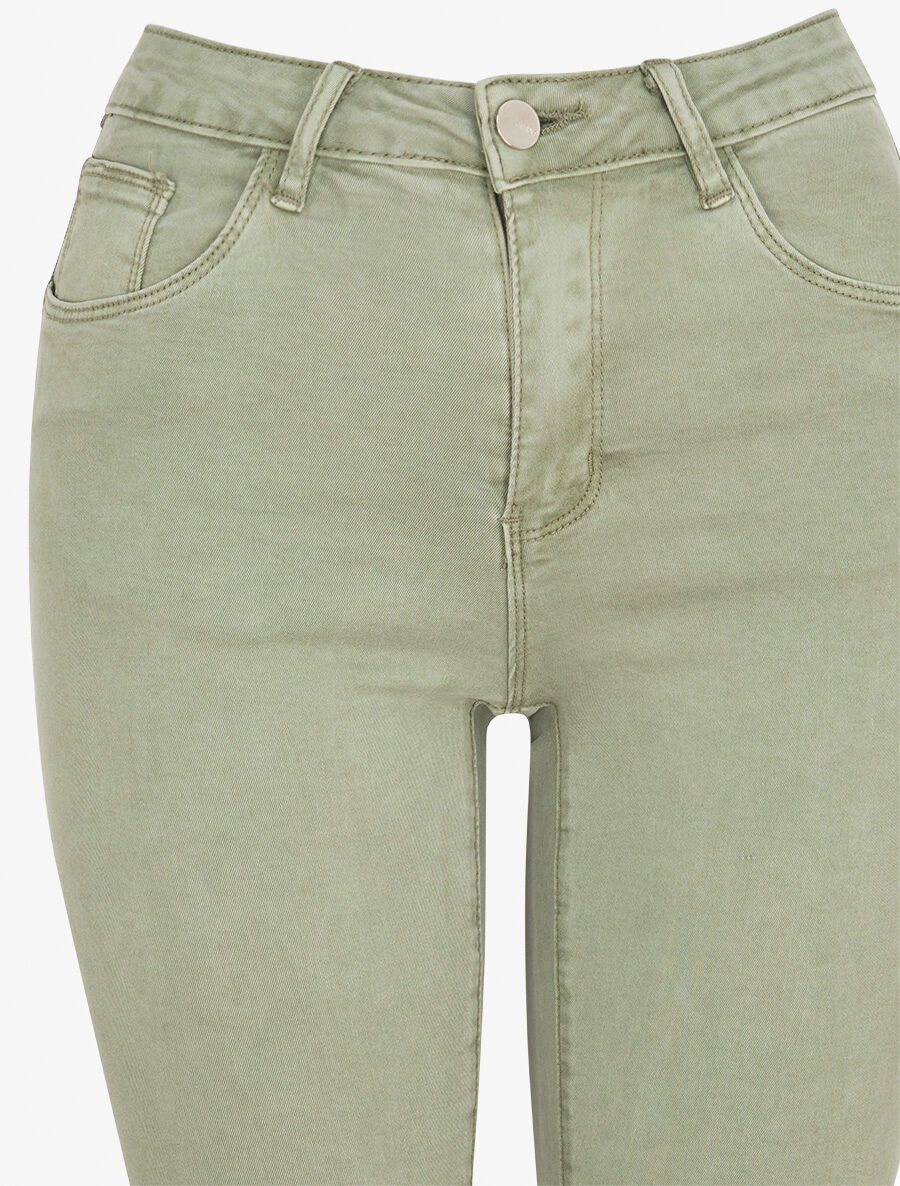 Jean uni standard coupe slim - Kaki clair - Image 3