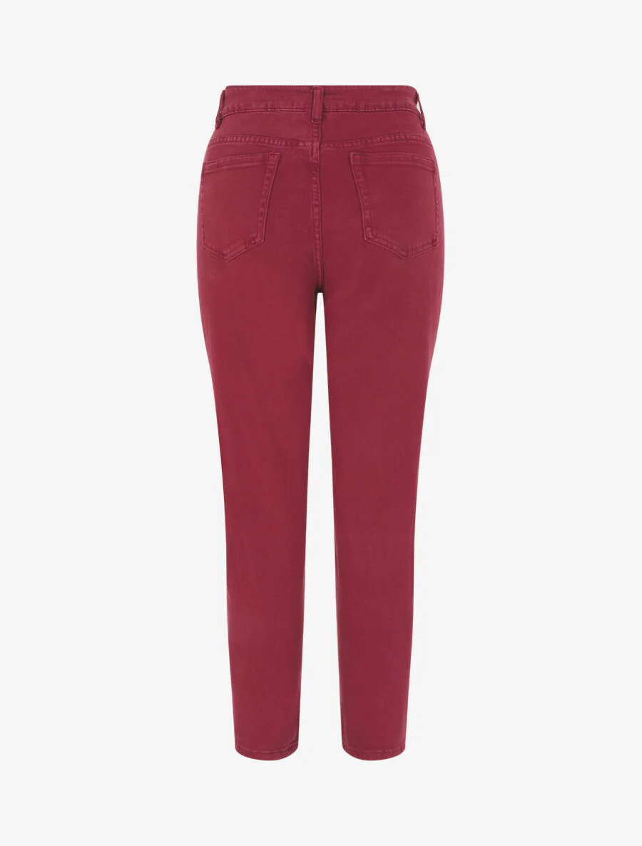 Jean uni taille haute - Bordeaux - Image 2