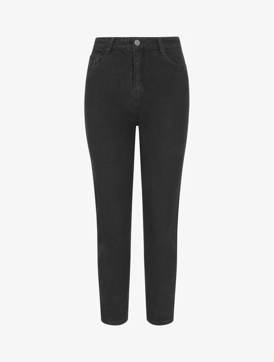 Jean uni taille haute - Noir