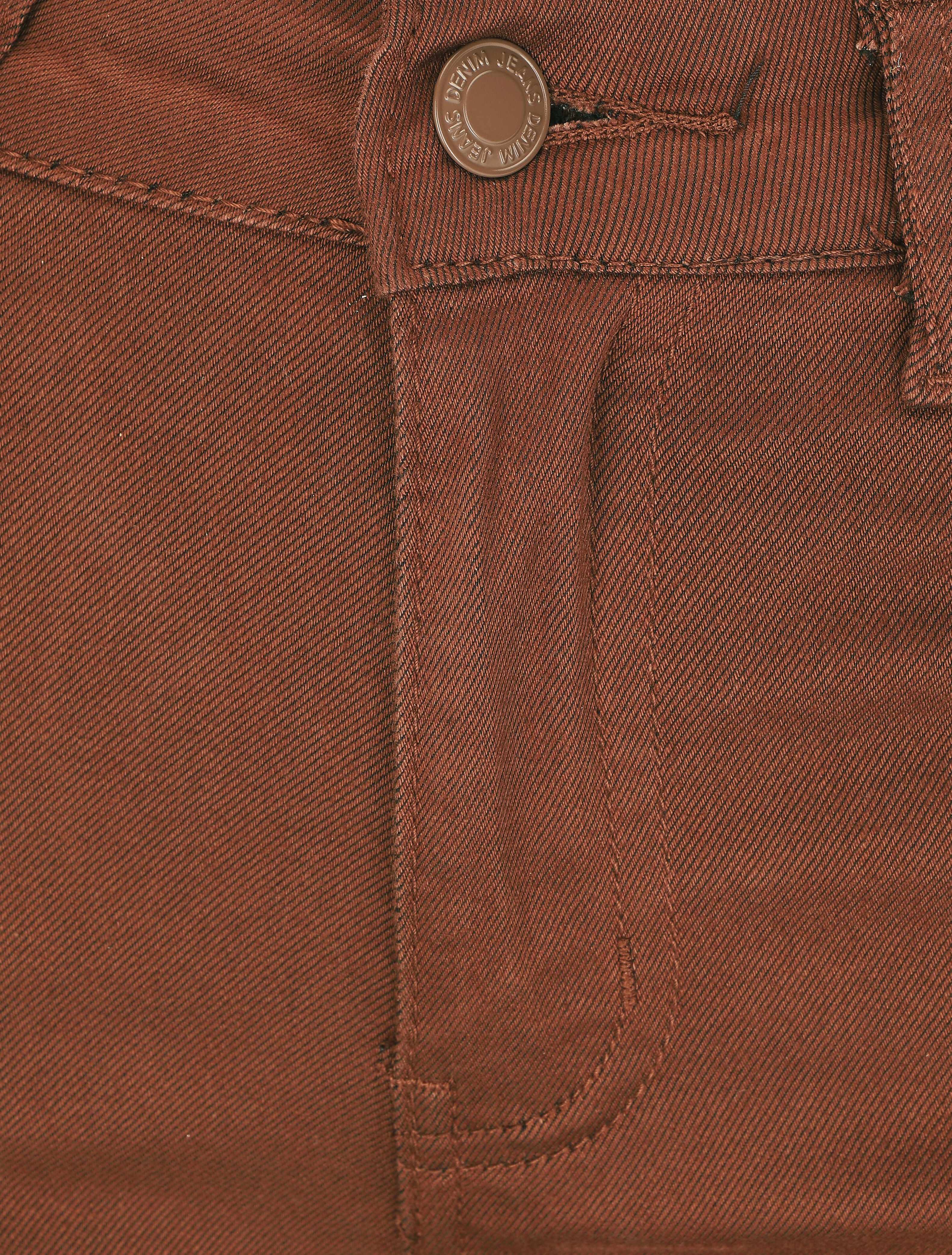 Jean uni taille standard coupe flare - Marron - Image 3