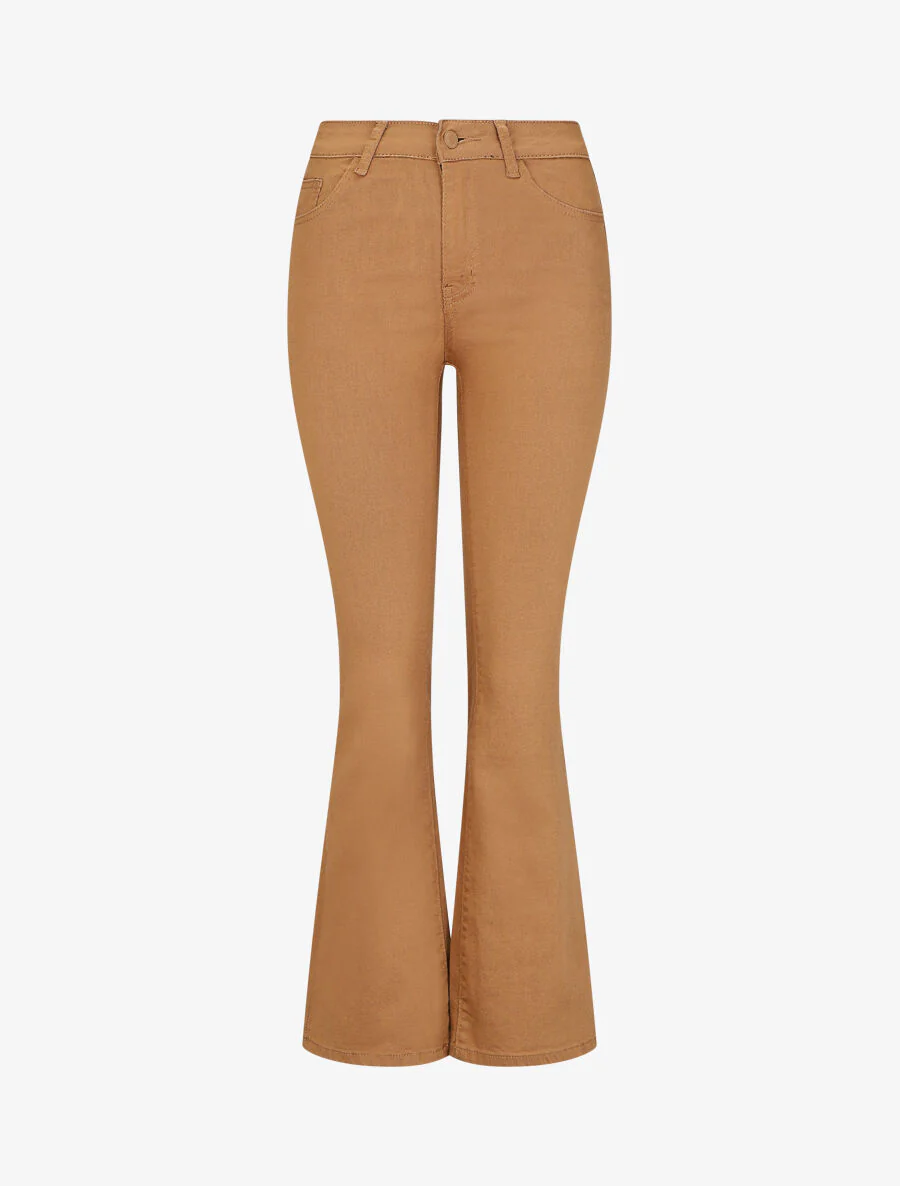 Jean uni taille standard coupe flare - Camel
