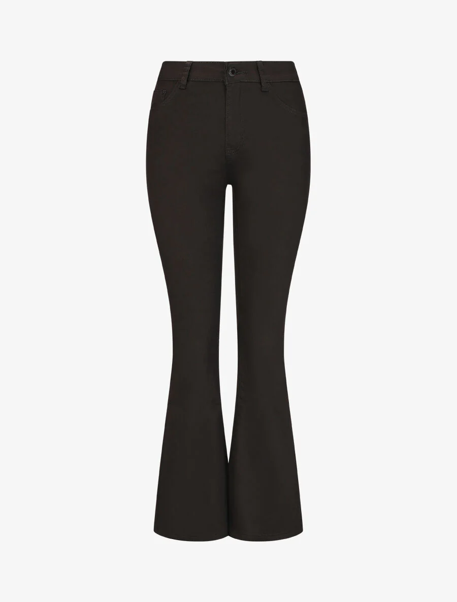 Jean uni taille standard coupe flare - Noir