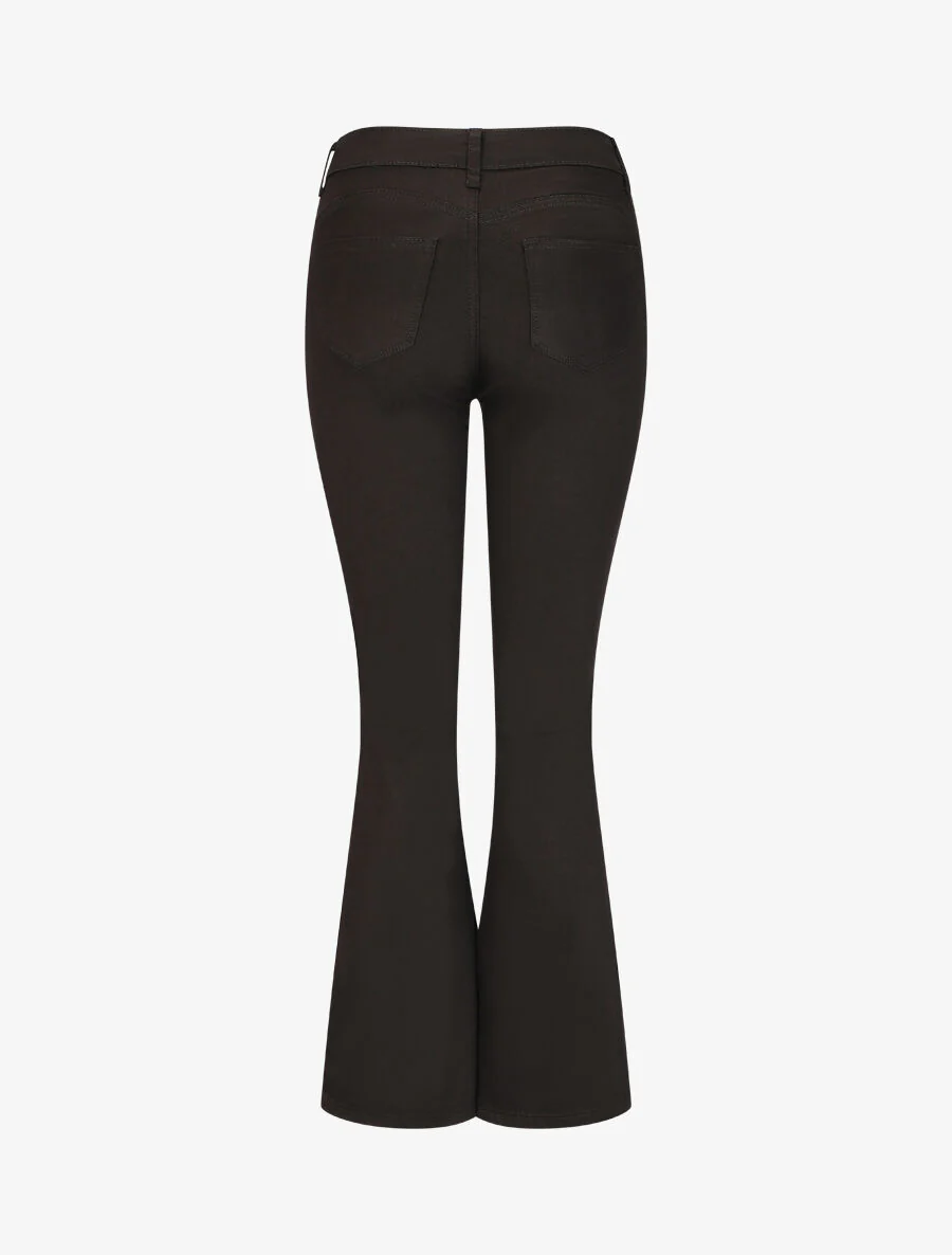 Jean uni taille standard coupe flare - Noir - Image 2