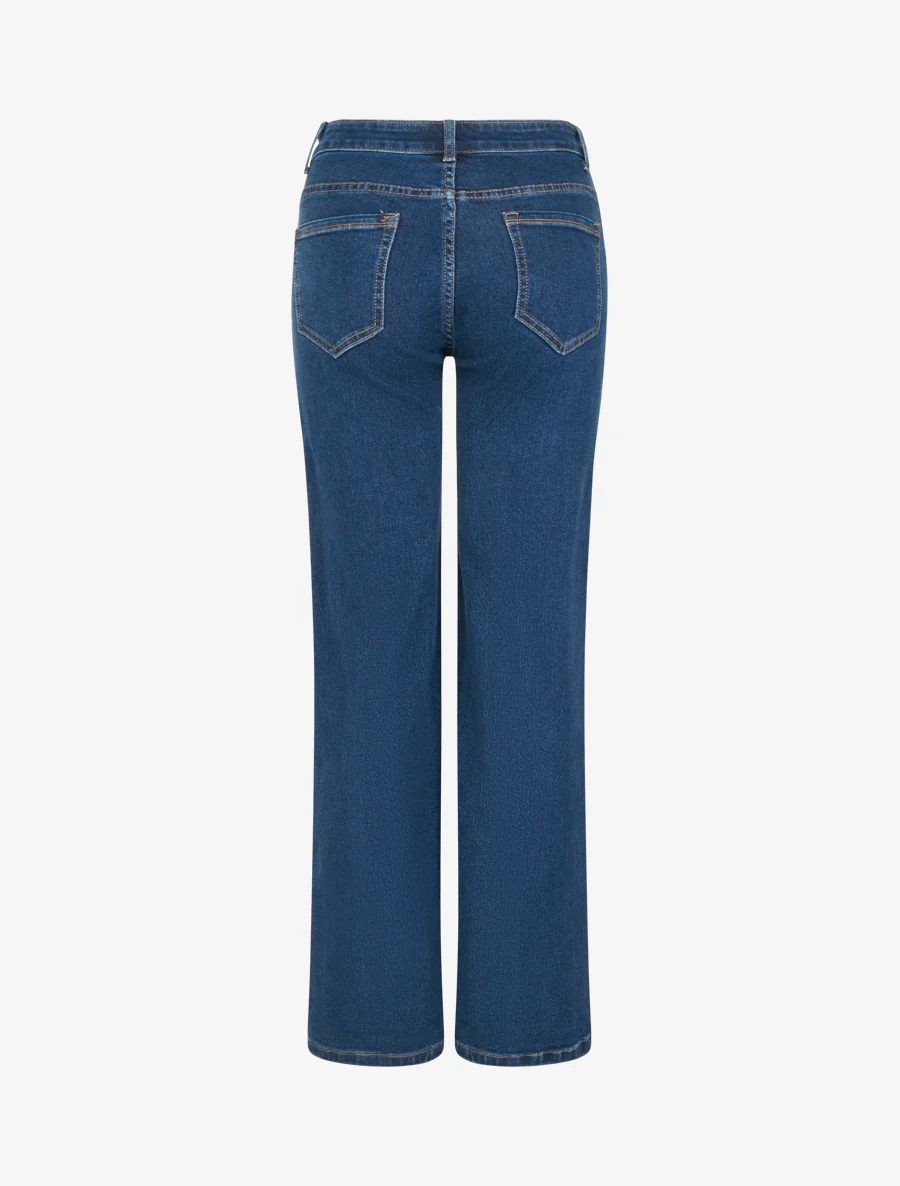 Jean wide leg à poches ornées de boutons - Denim - Image 2