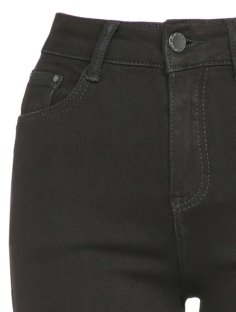 Jean wide leg à taille haute - Noir - Image 3