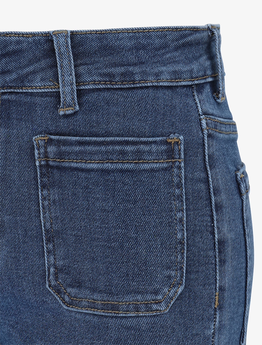 Jean wide leg à taille standard coupe droite - Bleu - Image 3