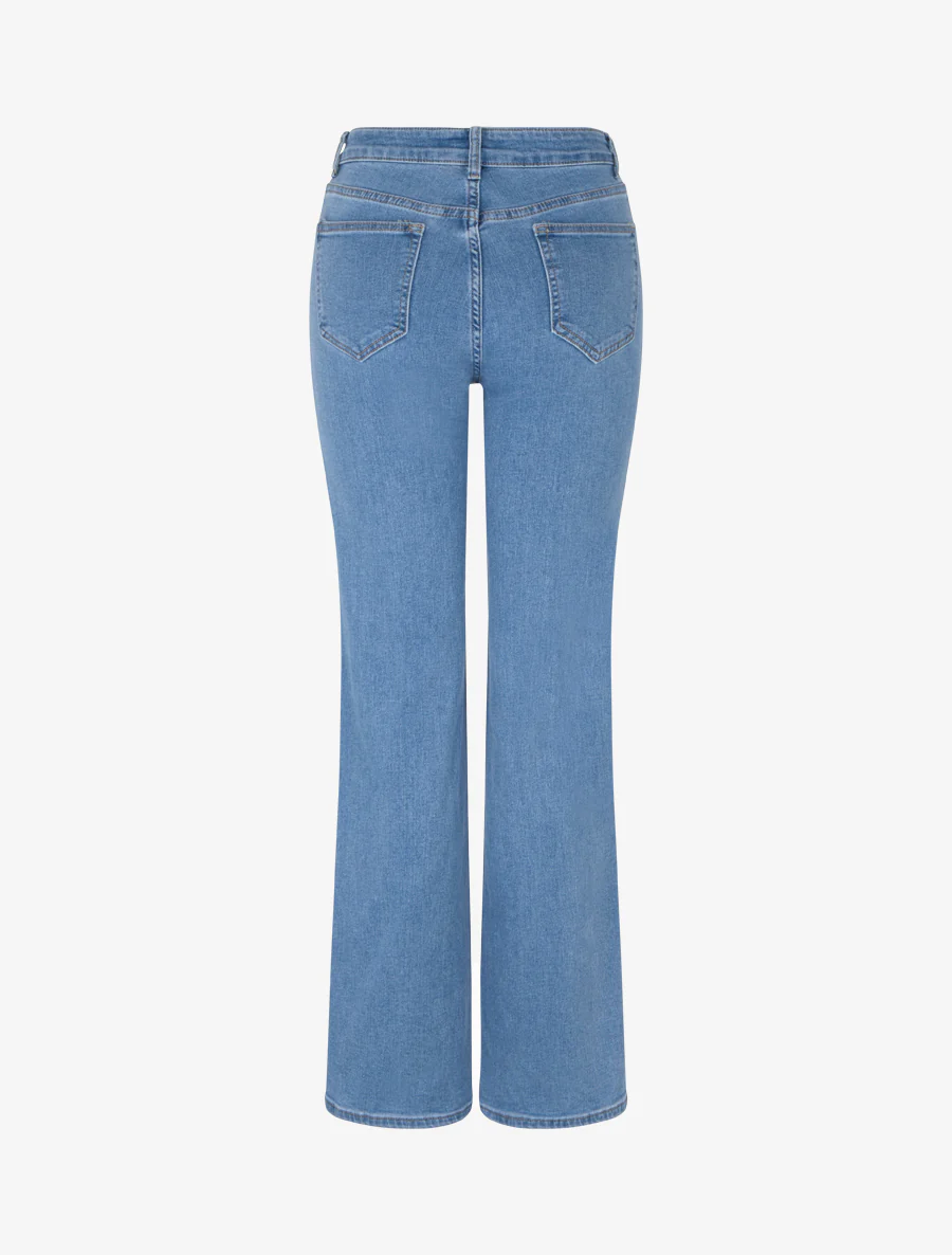 Jean wide leg clouté coupe droite - Bleu - Image 2