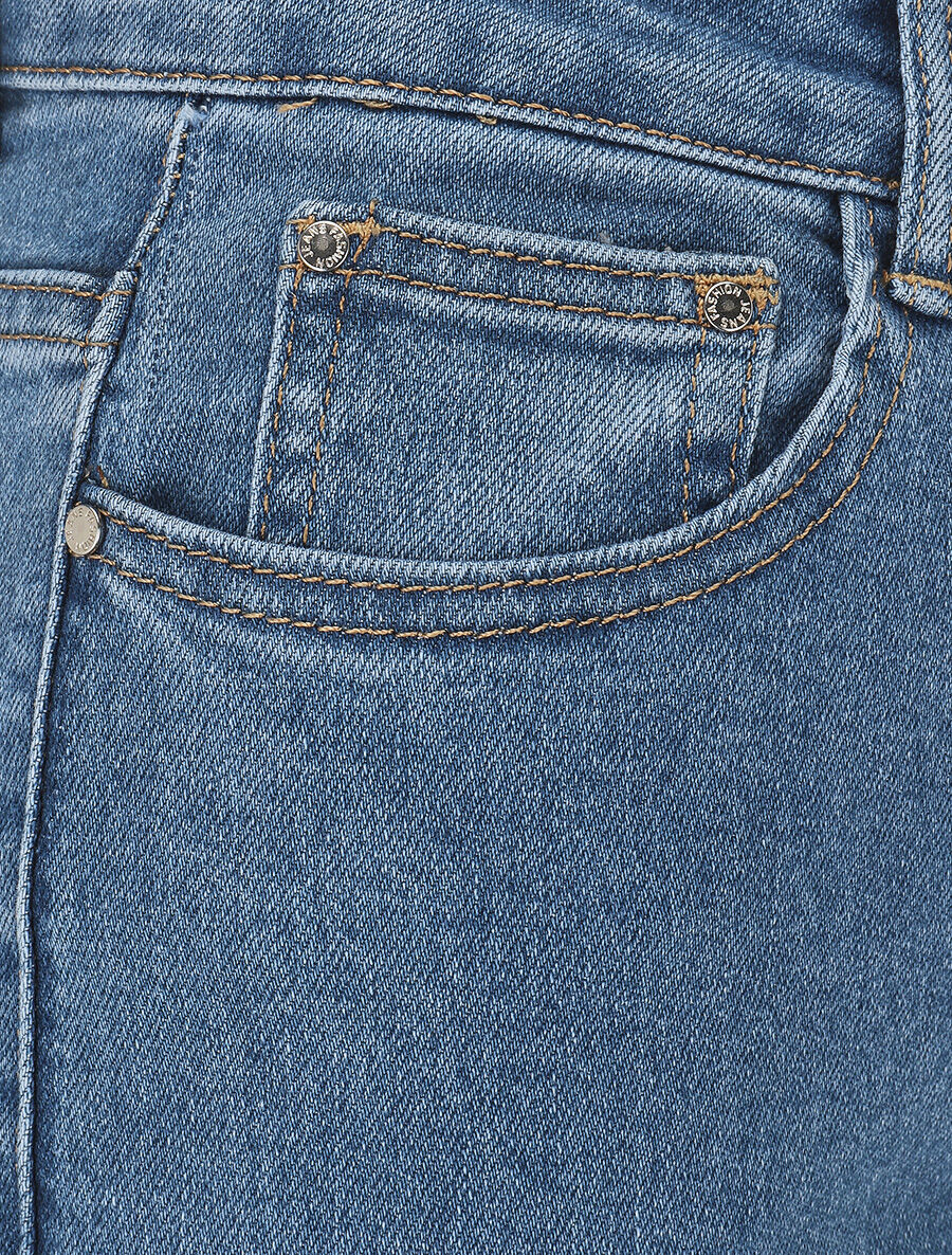 Jean wide leg coupe droite - Bleu - Image 3