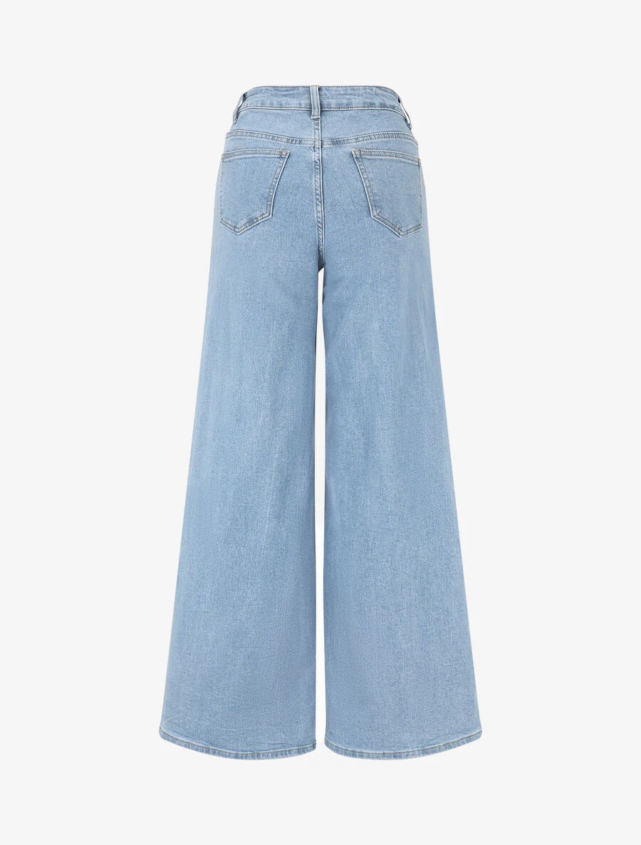 Jean wide leg coupe droite - Bleu clair - Image 2