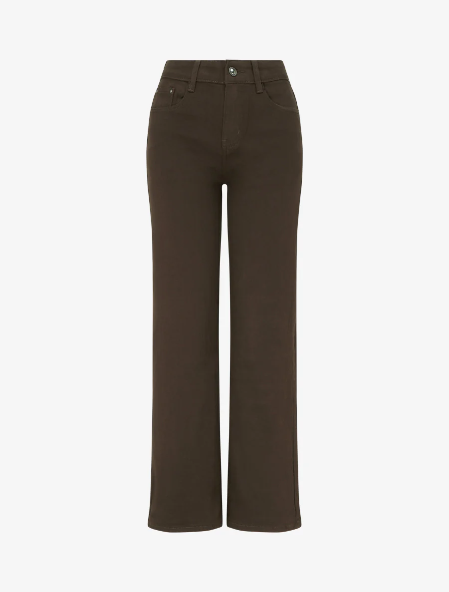 Jean wide leg coupe droite - Marron