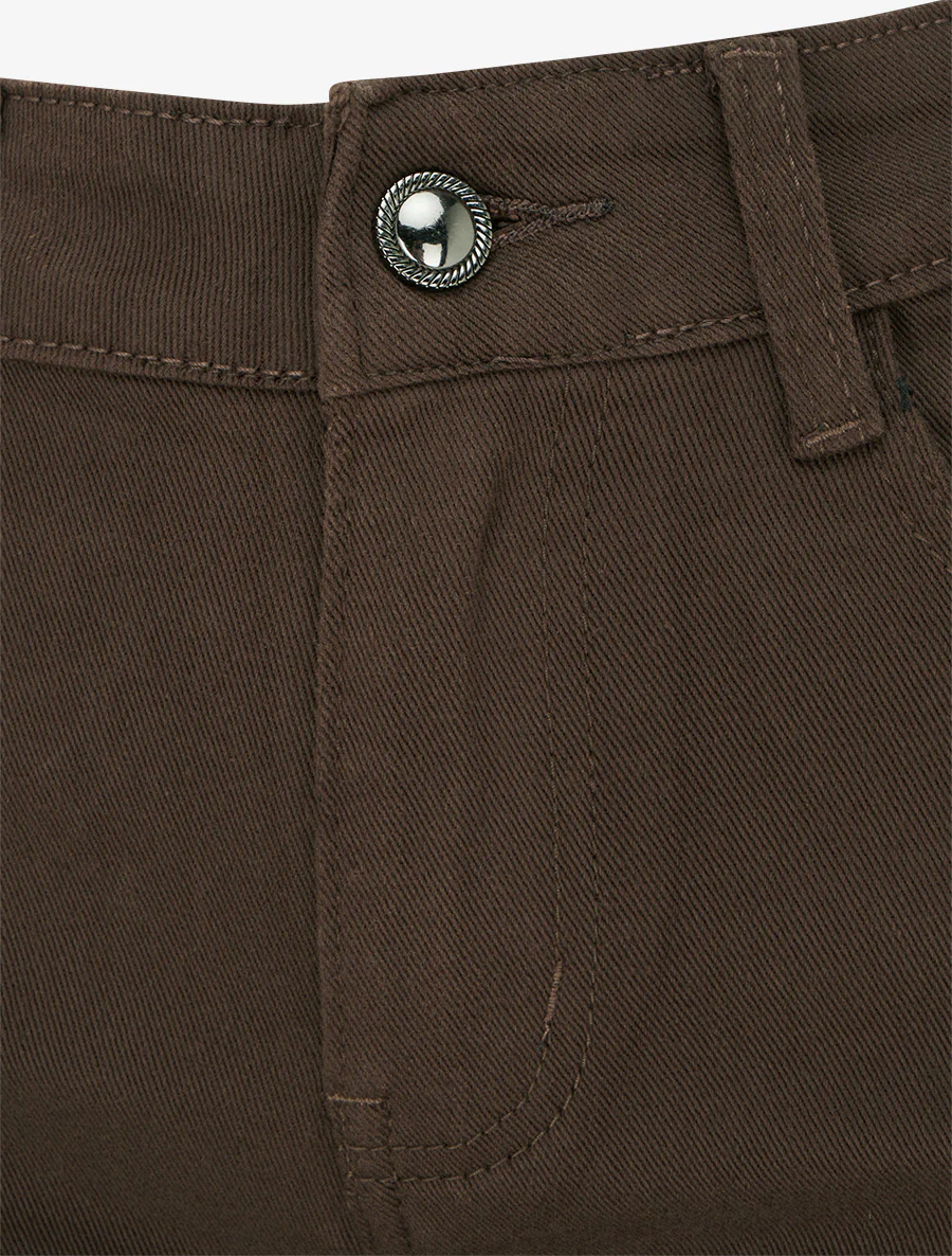 Jean wide leg coupe droite - Marron - Image 3
