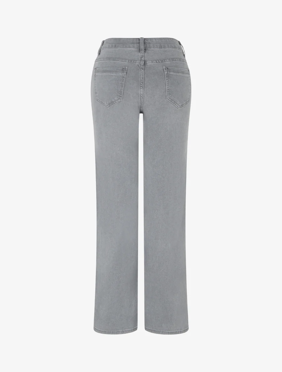 Jean wide leg coupe droite - Gris - Image 2