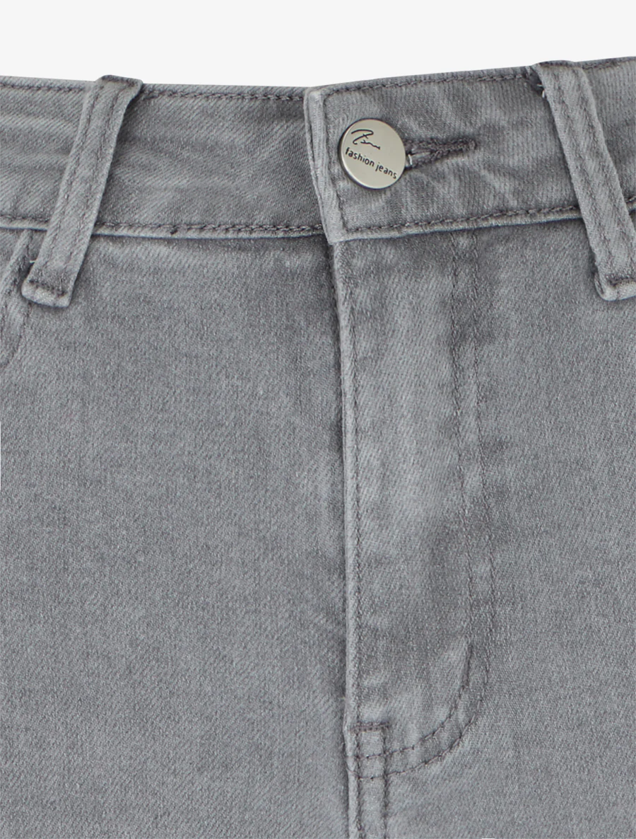 Jean wide leg coupe droite - Gris - Image 3