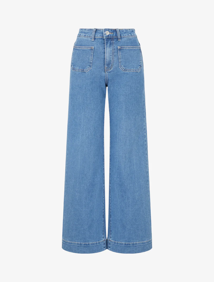 Jean wide leg coupe droite - Bleu