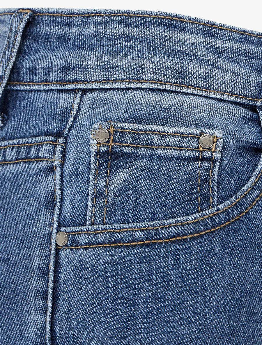 Jean wide leg délavé coupe droite - Bleu - Image 3