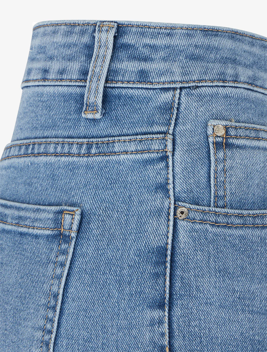 Jean wide leg délavé - Bleu - Image 3