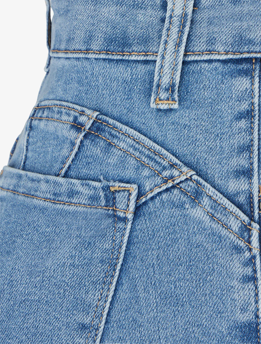 Jean wide leg push up coupe droite - Bleu clair - Image 3