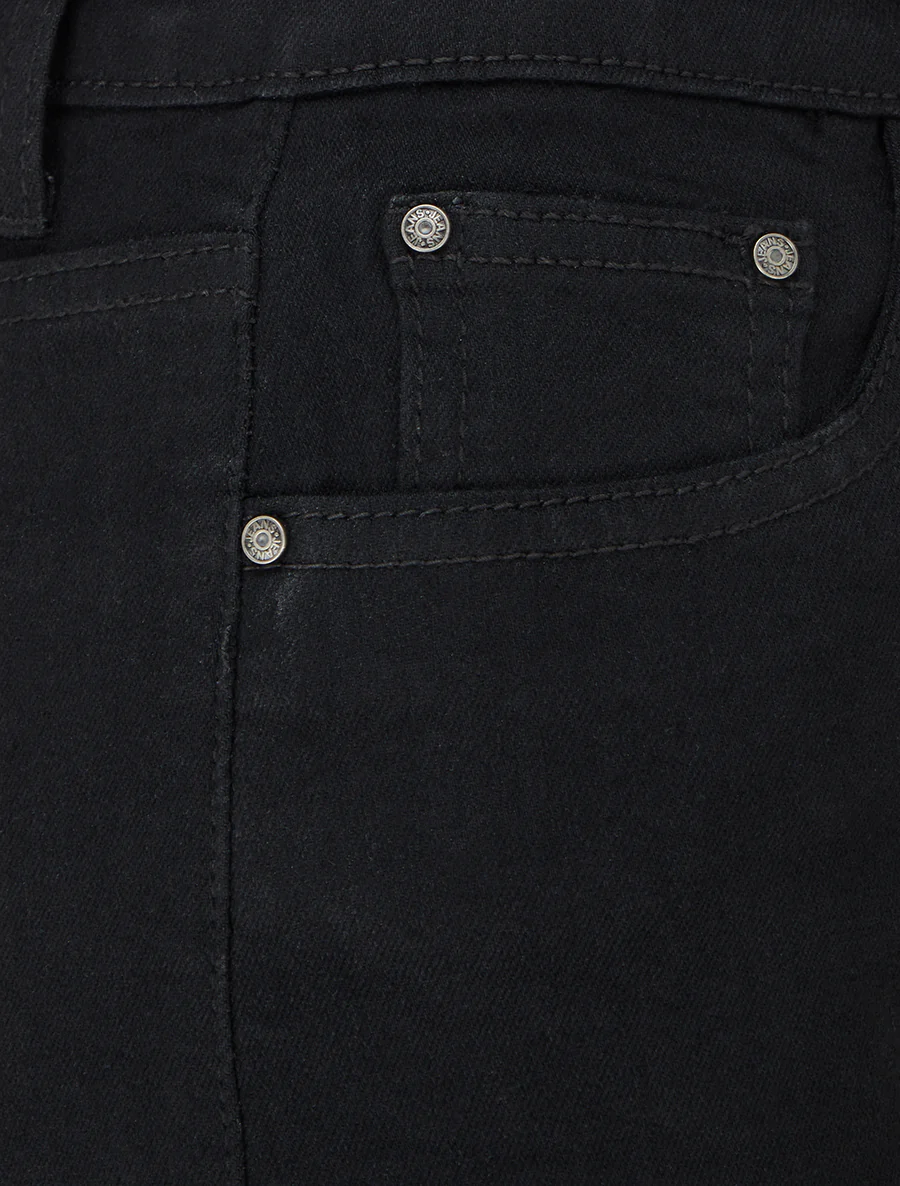 Jean wide leg taille haute - Noir - Image 3