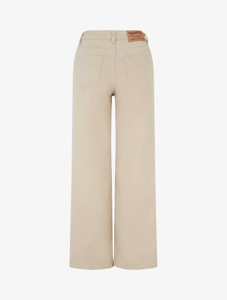 Jean wide leg taille haute - Beige - Image 2