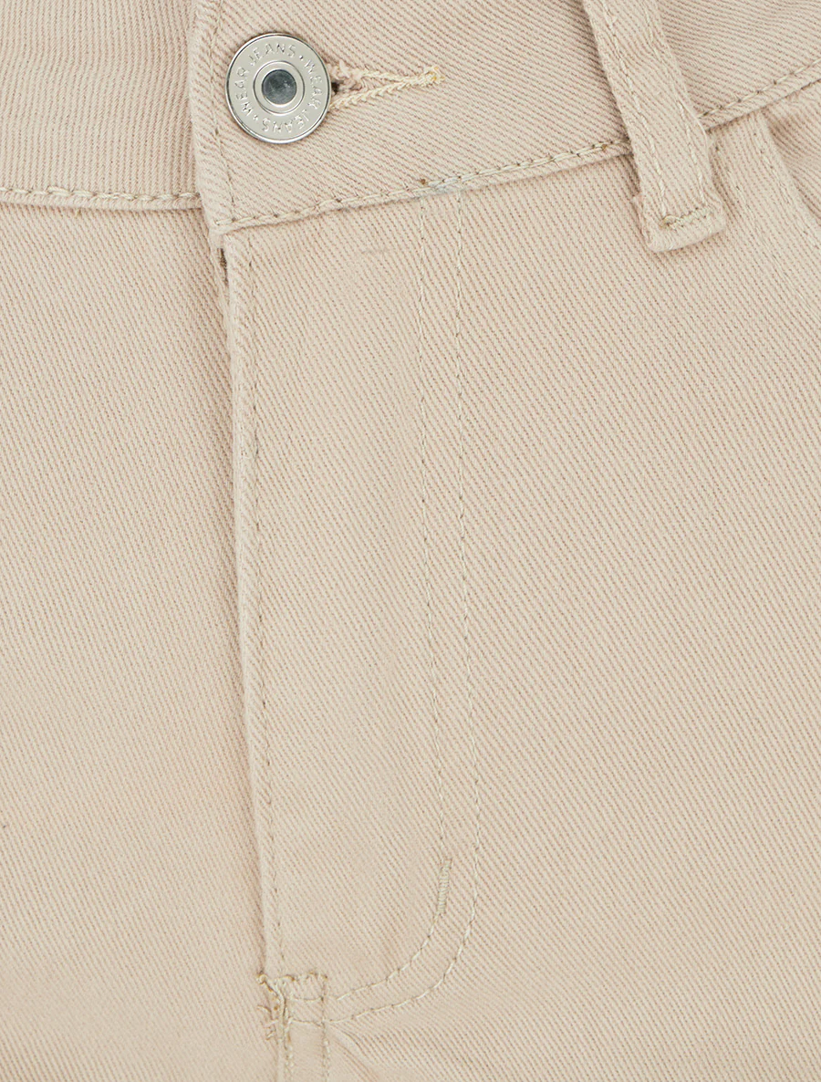Jean wide leg taille haute - Beige - Image 3