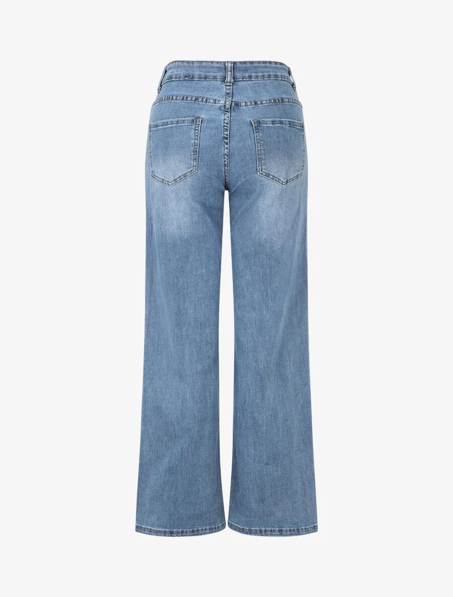 Jeans à 4 poches coupe droite - Bleu - Image 2
