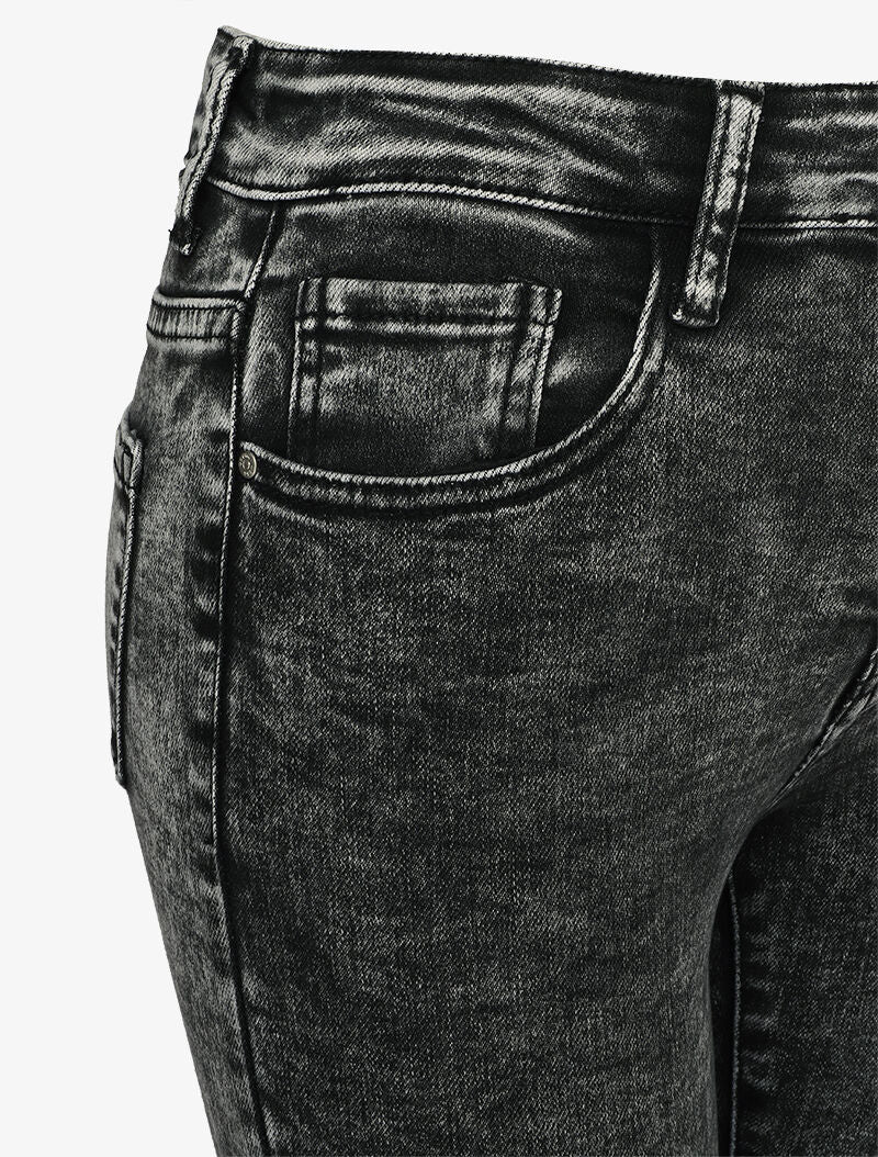 Jeans skinny délavé à fermeture boutonnée - Gris foncé - Image 3
