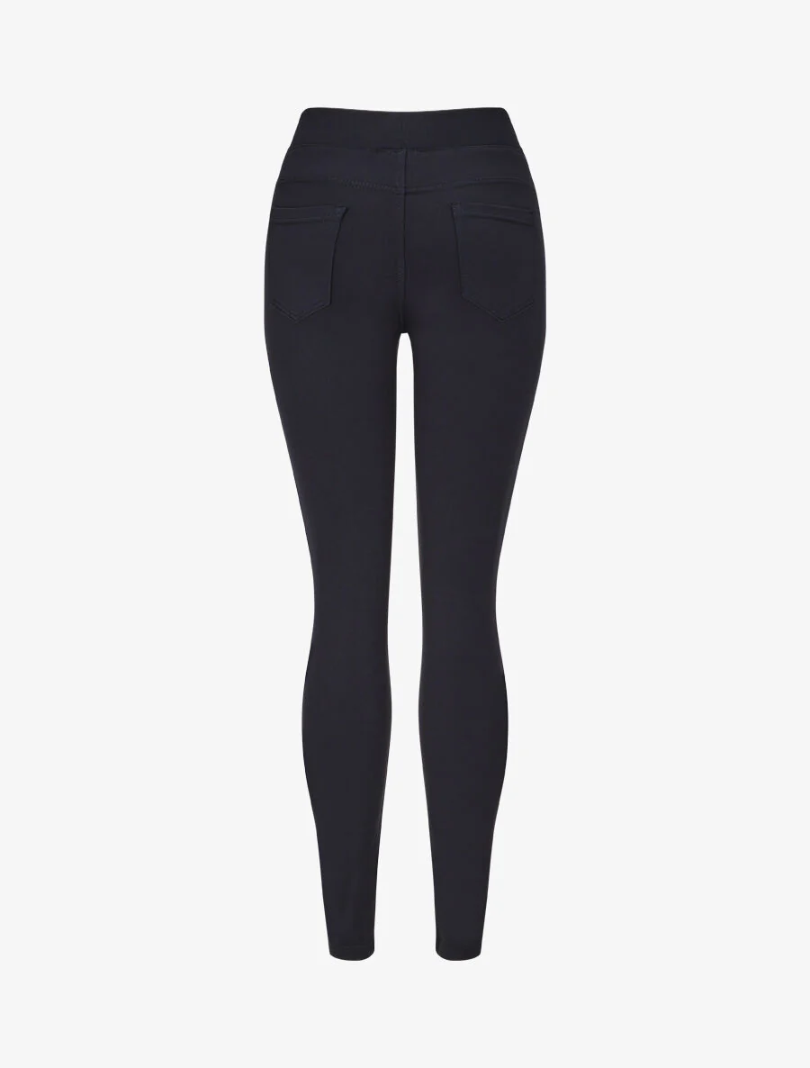Jegging uni taille standard coupe slim - Marine - Image 2
