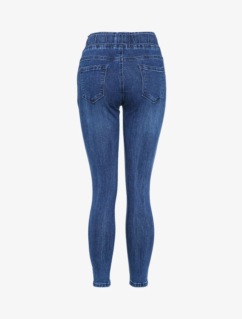 Jogpant basique en jean - Denim foncé - Image 2