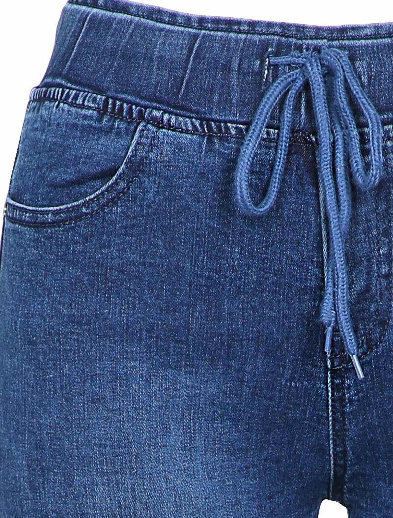 Jogpant basique en jean - Denim foncé - Image 3