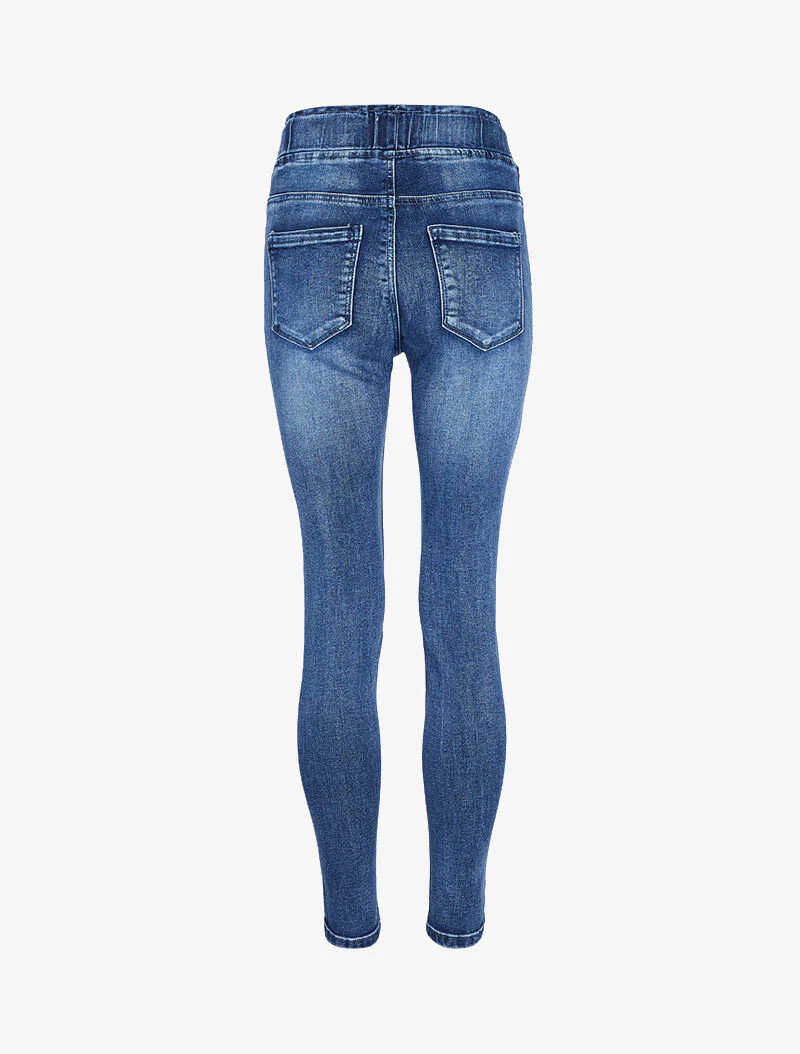 Jogpant en jean skinny délavé - Bleu denim - Image 4