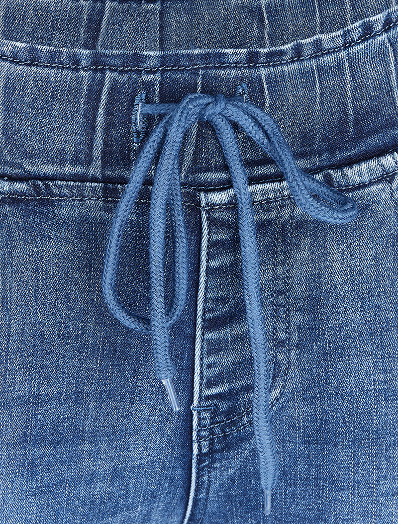 Jogpant en jean skinny délavé - Bleu denim - Image 5