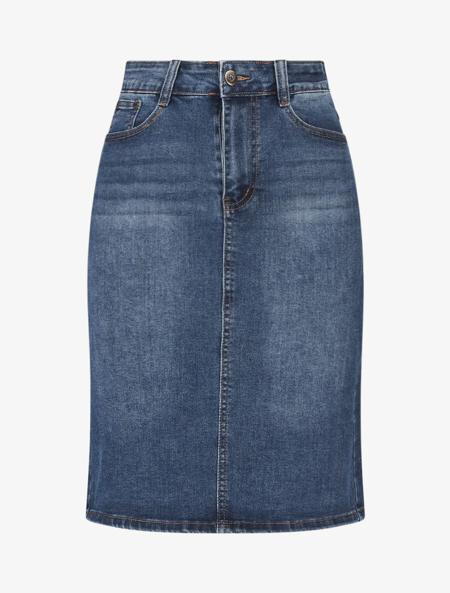 Jupe classique en jean - Bleu