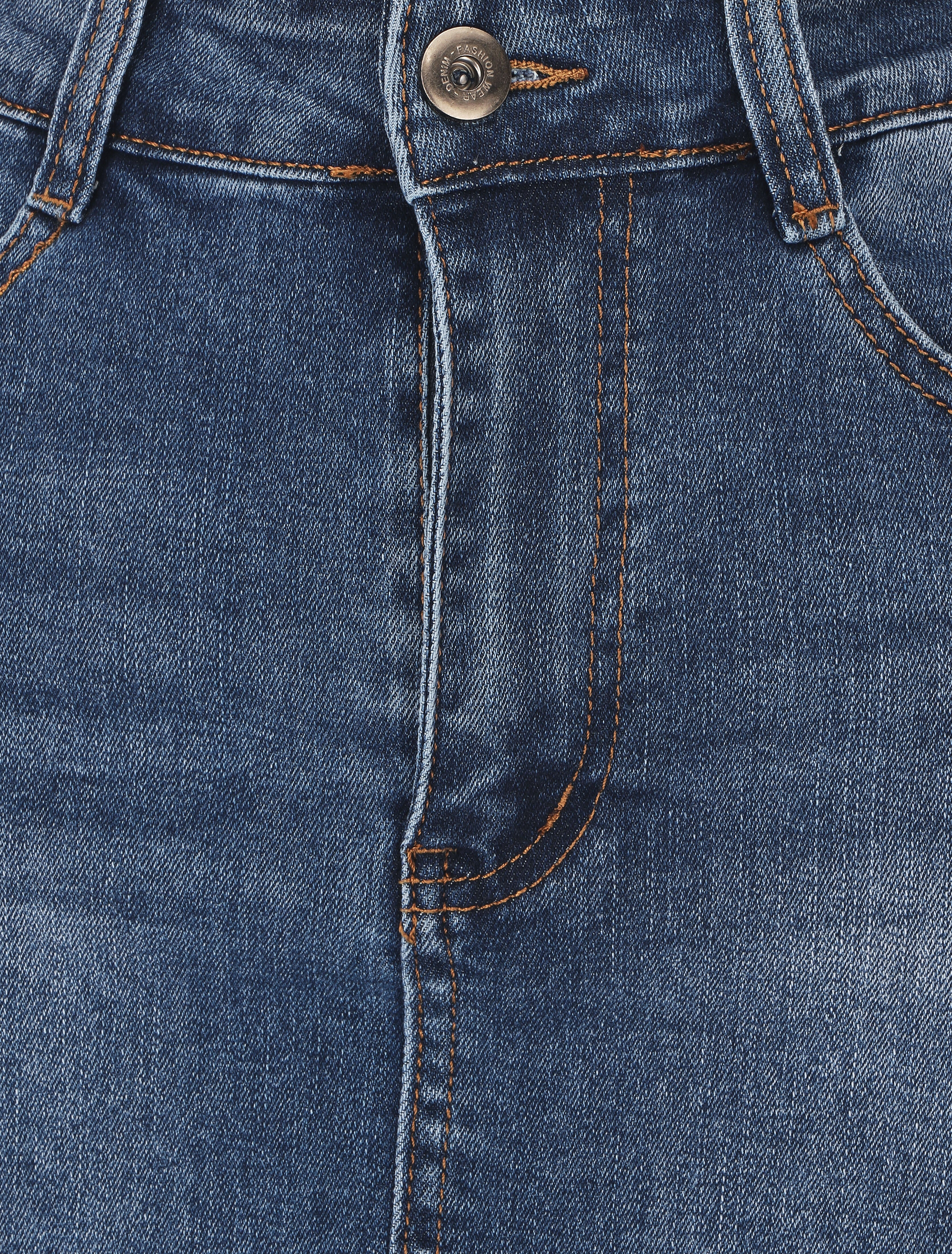 Jupe classique en jean - Bleu - Image 3