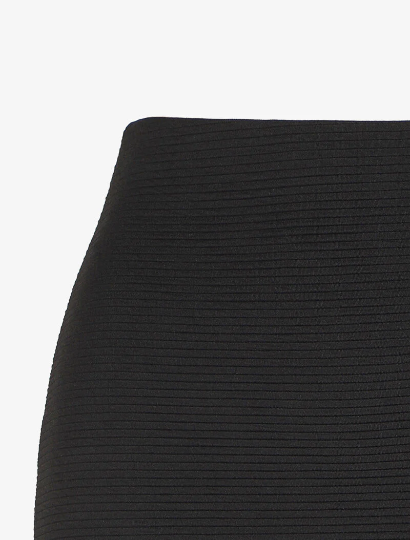 Jupe côtelée à taille haute - Noir - Image 3