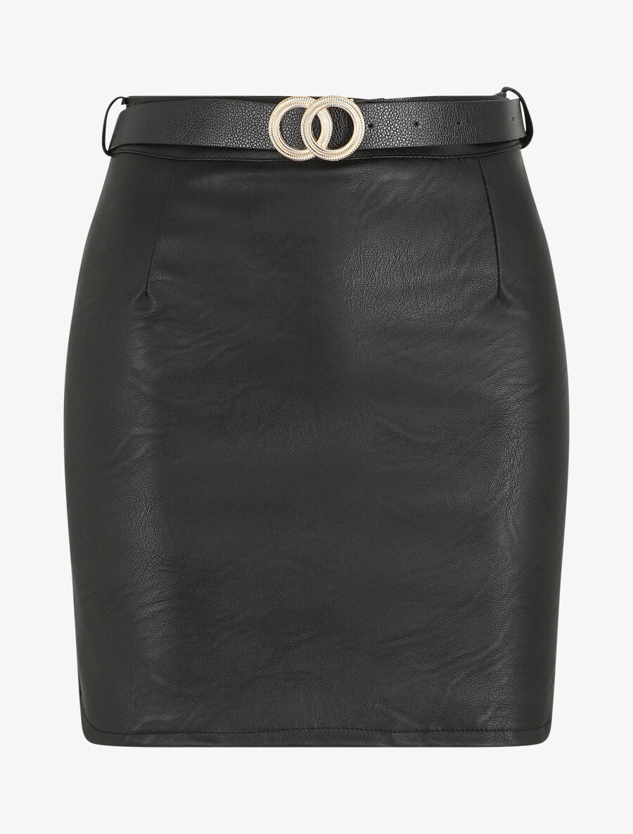 Jupe courte en simili - Noir
