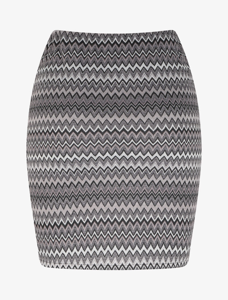 Jupe crayon irisée à imprimé graphique - Gris foncé - Image 2