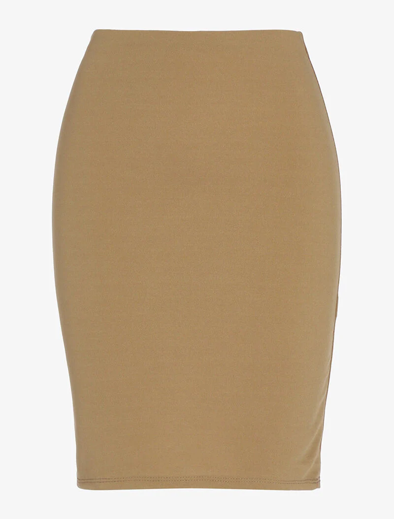 Jupe crayon unie - beige