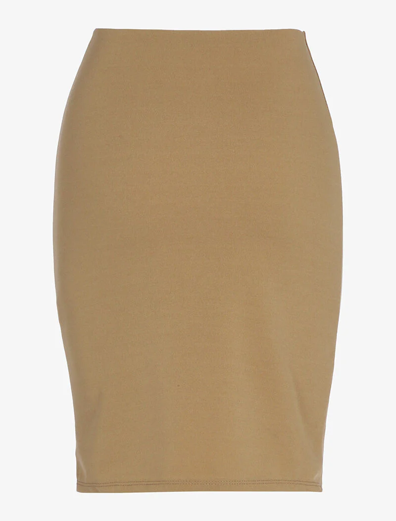 Jupe crayon unie - beige - Image 2