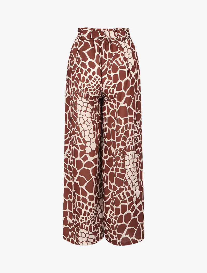 Jupe culotte à imprimé girafe - Marron - Image 2