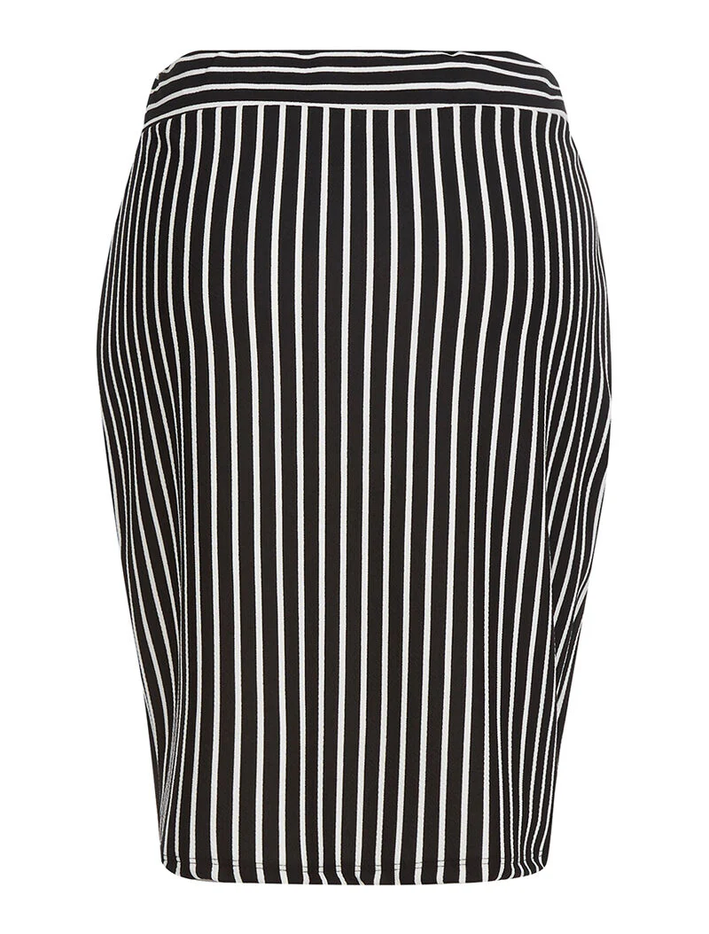 Jupe effet mousseline à rayures - noir/blanc - Image 2