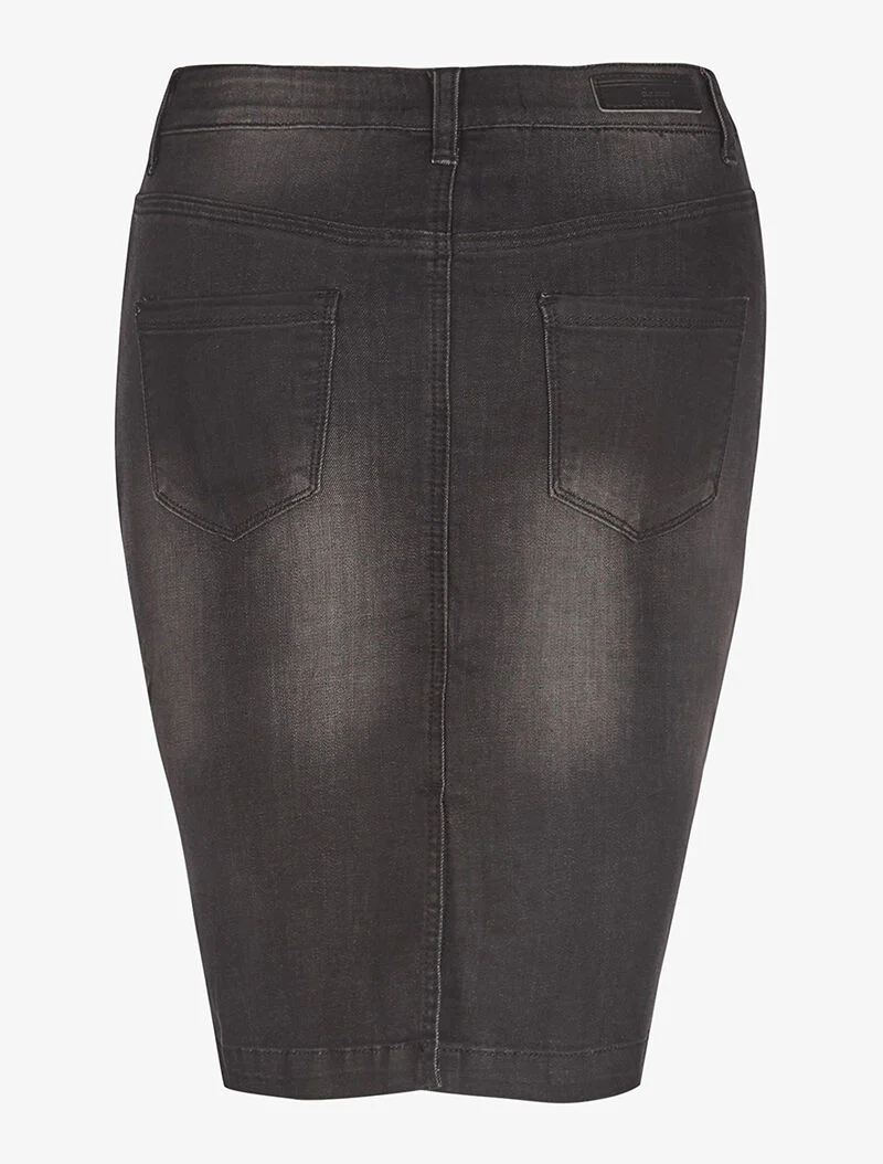 Jupe en jean à 5 boutons - anthracite - Image 2