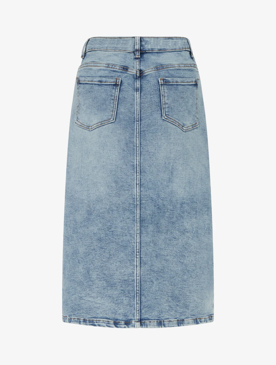 Jupe en jean délavée - Bleu - Image 2