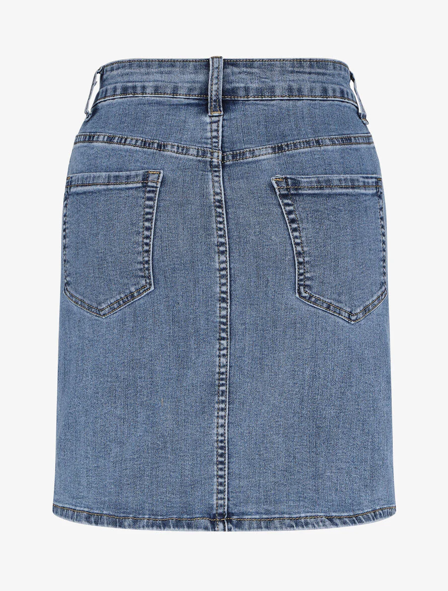 Jupe en jean droite - Bleu - Image 2