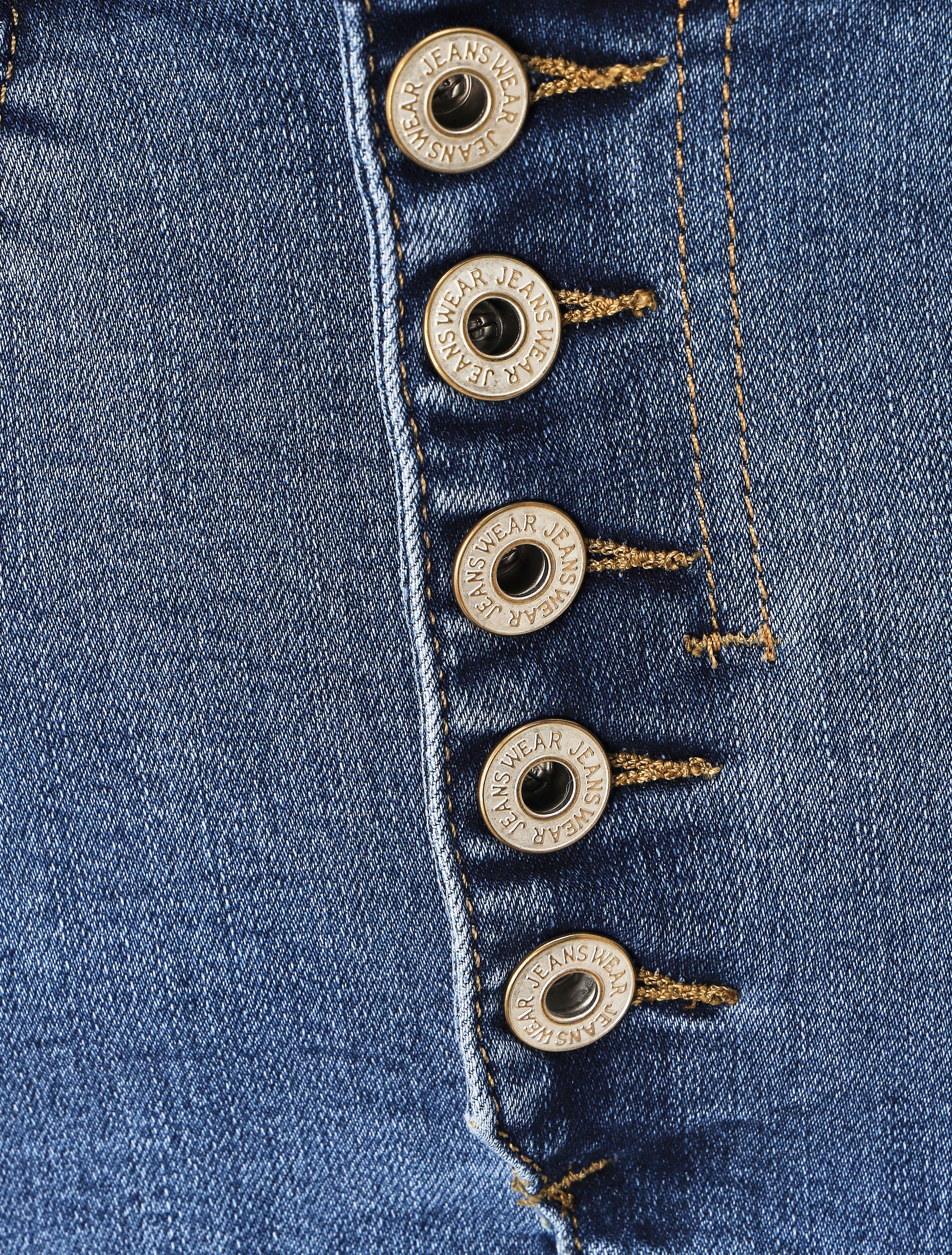 Jupe en jean droite - Bleu - Image 3