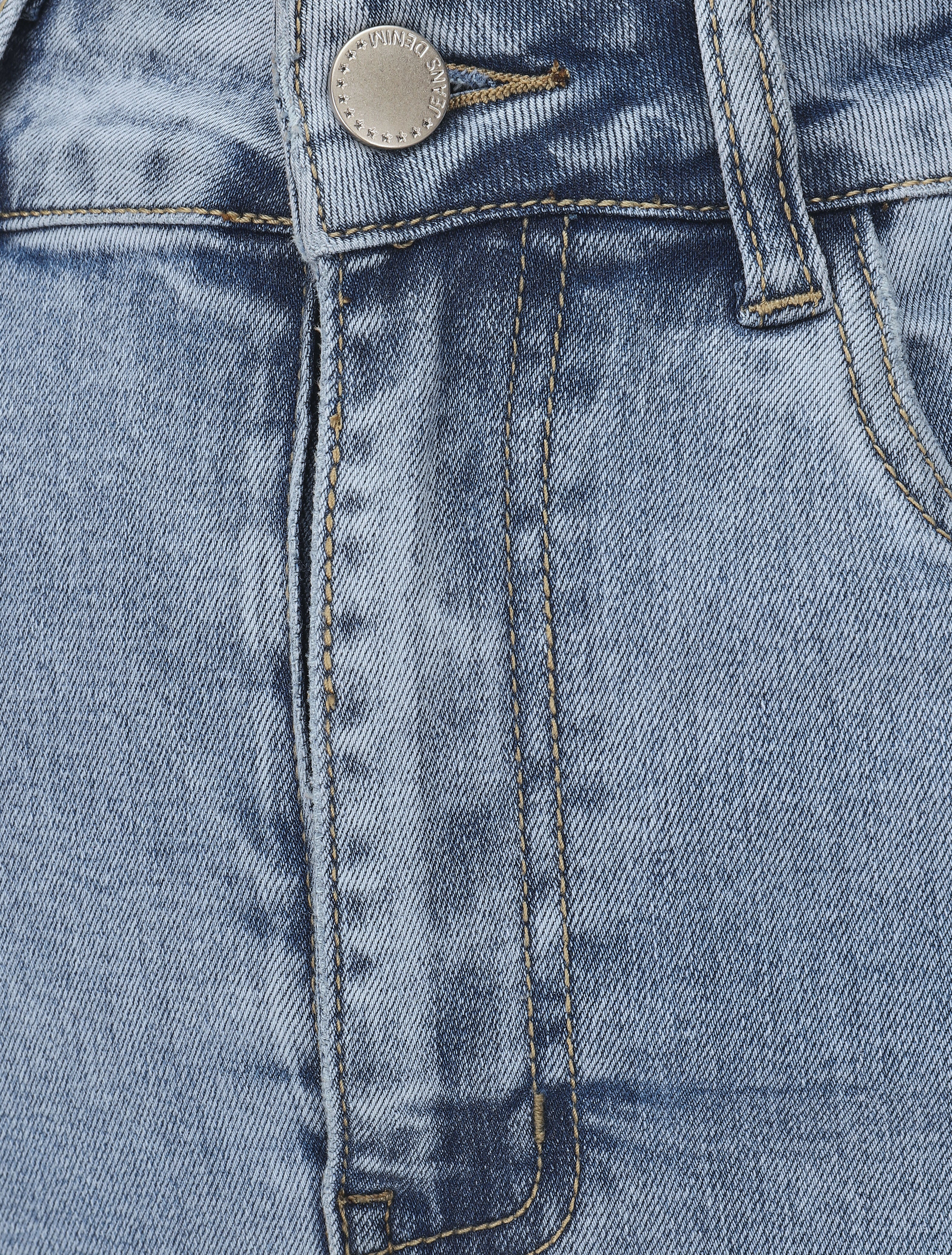 Jupe en jean fendue - Bleu - Image 3