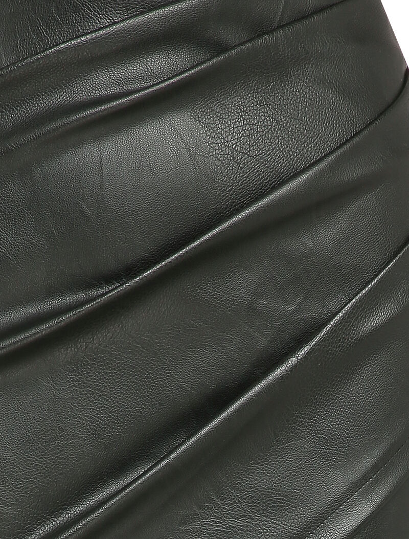Jupe en simili à pans croisés - Noir - Image 3
