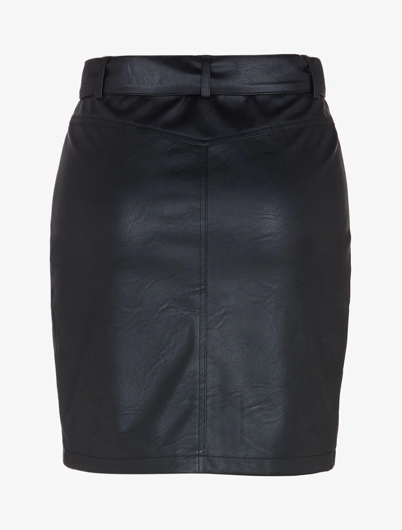 Jupe en simili à poches zippées - noir - Image 2