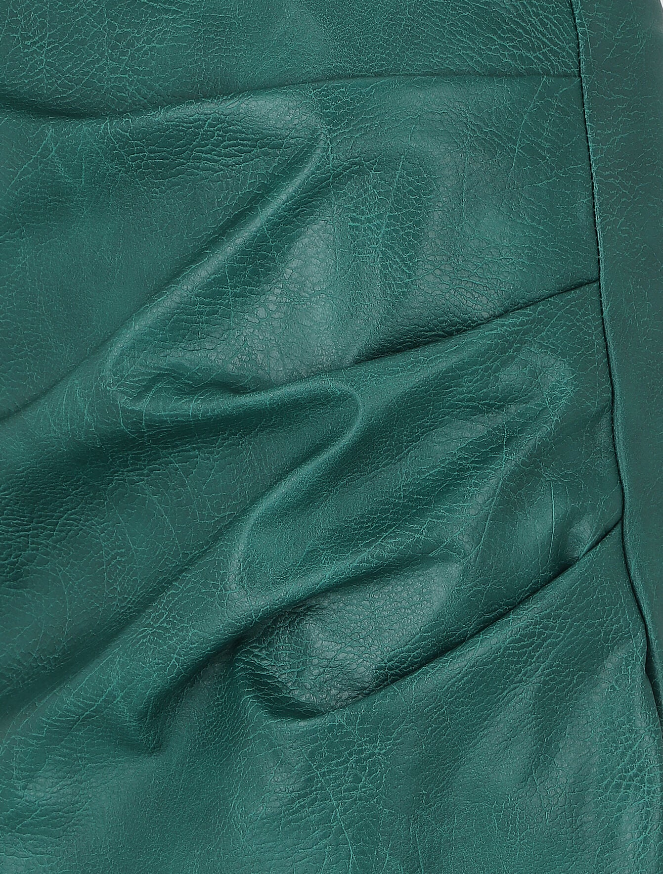 Jupe en simili effet grainé - Vert sapin - Image 3
