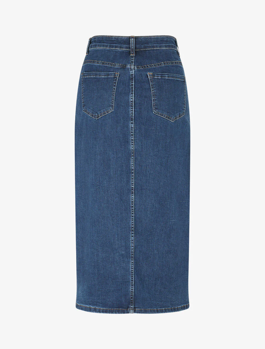 Jupe fendue à poches à l'avant - Bleu - Image 2
