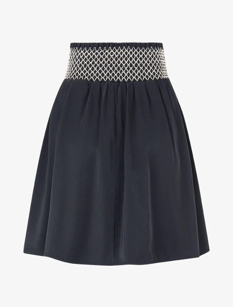 Jupe irisée à taille brodée - Noir - Image 2